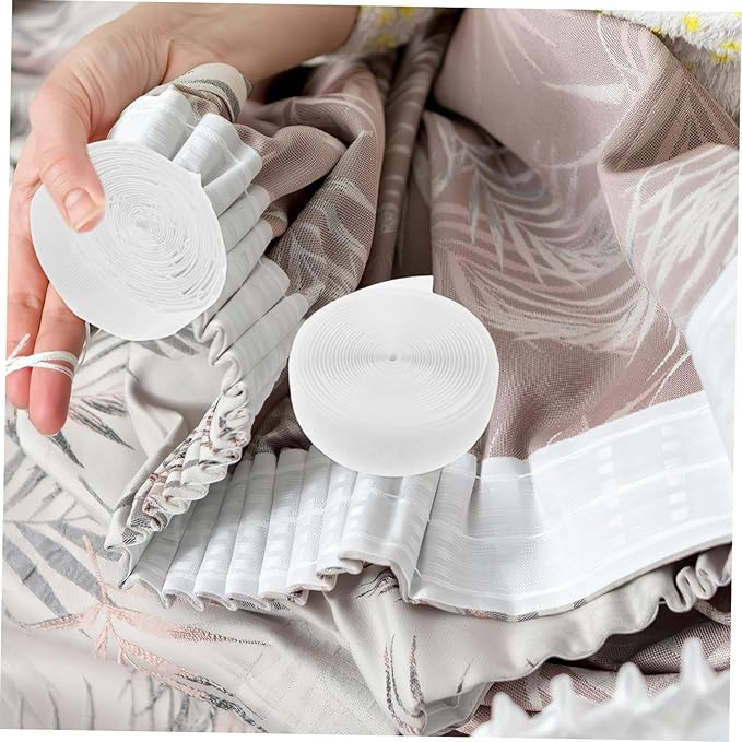 Veemoon Double-Sided Hook and Loop Fastener Tape for Curtains and Doors Strong Adhesive Self-Stick Strips for Home and Office Versatile Fabric Mounting Solution