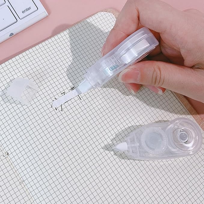 Lurrose 12pcs Correction Tape Set 12m Large Capacity Small Portable Correction Tapes for Students School Supplies Cute Stationery for Study and Office Use