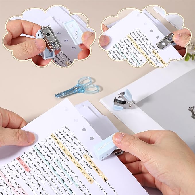 PATIKIL 2 Pack Office Supplies Set, 8pcs Desk Supplies Set Stapler Tape Dispenser Scissors Accessories Kit Mini Office Supply Kit Cute Small for Desk Women Organizer, Yellow Green