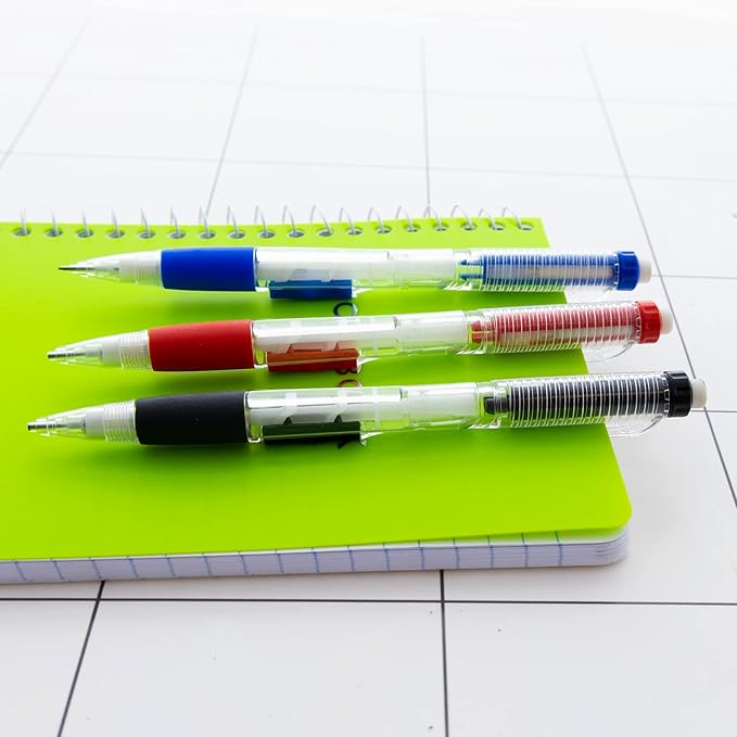 BAZIC PRODUCTS Crown 0.7 mm Mechanical Pencil, Soft Grip Smooth Writing Pencils Lead, Latex Free Eraser (3/Pack), 2-Packs