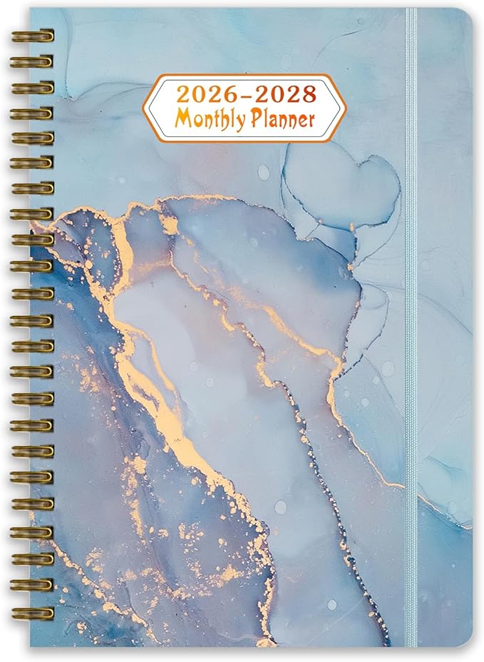 2026-2028 Monthly Planner/Calendar - 3 Year Monthly Planner 2026-2028, January 2026 - December 2028, Academic Weekly Organizer with Twin-Wire Binding for Students and Teachers(Grey Marble)