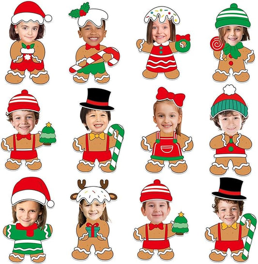 60pcs Christmas Theme Cutouts Gingerbread Man Bulletin Board Decoration Xmas Gingerbread Man Paper Cut-Outs Classroom Decor for Xmas Classroom DIY Craft Photo Wall Door Christmas Winter Party Supplies