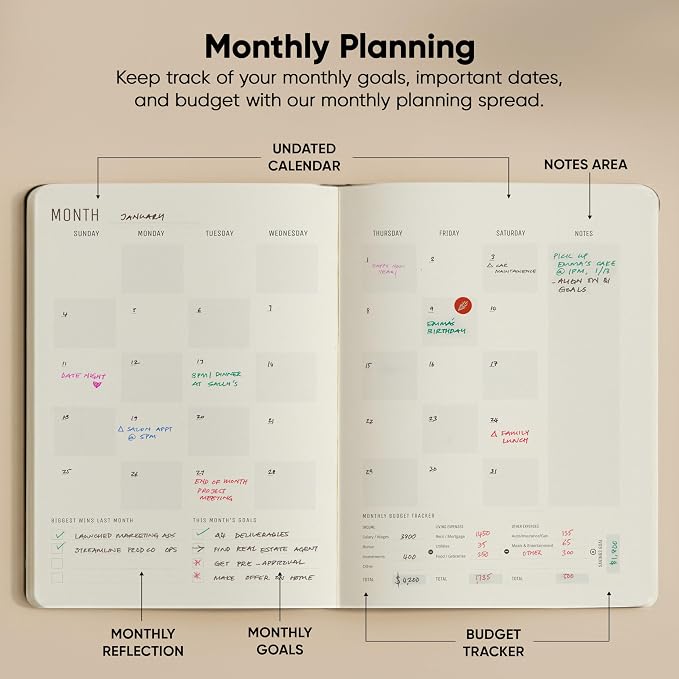 Undated, 2026 Planner, 8.5" x 11" - The #1 Productivity Planner to Achieve Your 2026 Goals - Planner 2026-2027 by PRODUCTIVITY STORE (A4, BLACK)