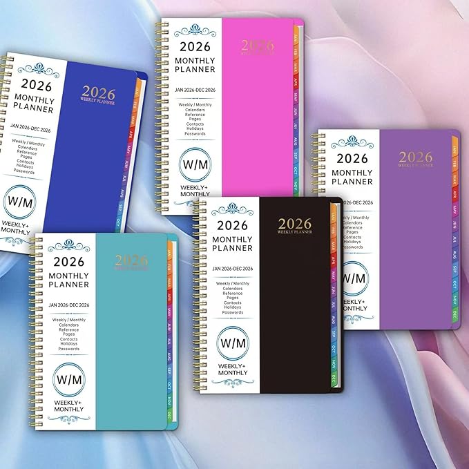 2026 Planner Weekly and Monthly, 2026 Academic Year (January 2026 - December 2026) Calendar wirh Tabs, Agenda Book for School Student, Teachers, Office Supplies,Home, 6" x 8.5" (Purple JAN2026-DEC2026)
