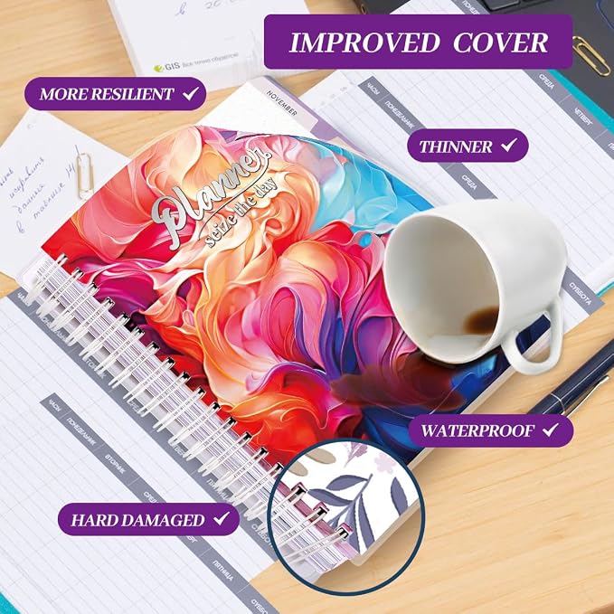 Planner 2026-2027, 18 Months Large Academic Daily Weekly Monthly Planner Organizer, July. 2026 - Dec. 2027, 8.5x9.8" Agenda with Page Tabs, Separator Page, Pocket Folder, Bookmark, Stickers & Sticky Note Set