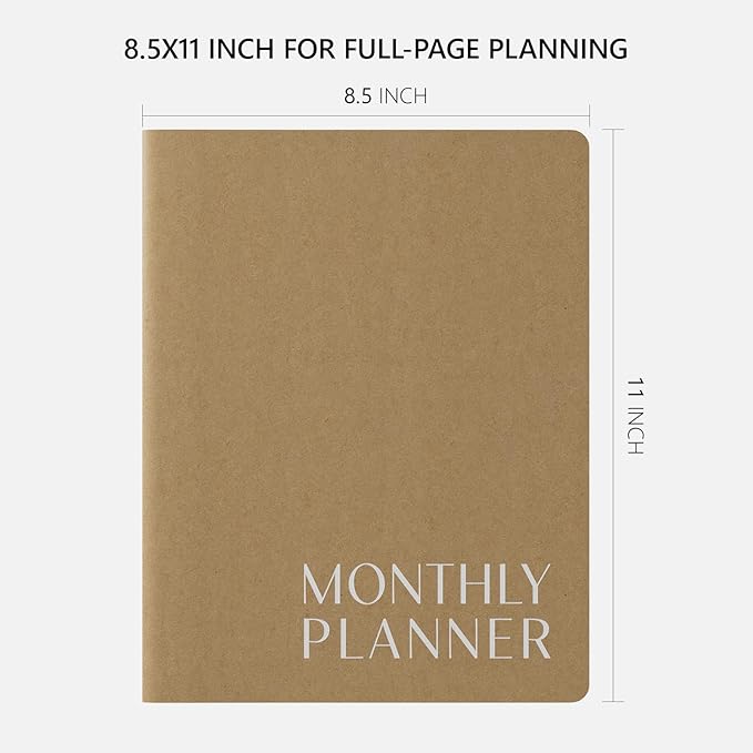 Monthly Planner 2026-2027, Jotsome 18 Months Calendar Planner from July 2026 to December 2027, 8.5"x11", Stitched Binding, Soft Cover, Large Monthly Personal Planner for School Plan, Study and Schedule, Kraft Brown