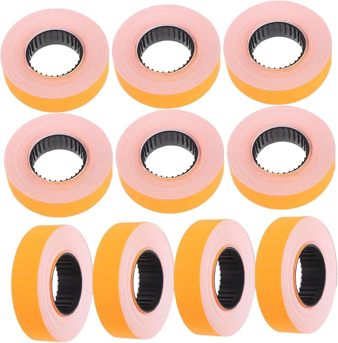 10rolls Price Labels Orange Price Marker Stickers for Retail Tagging Easy to Apply Print Quality Labels Per Roll Multipurpose Labeller Accessories