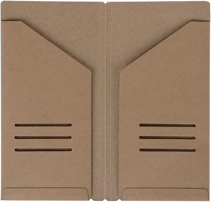 Kraft File Folder + Zipper Pouch & Card Sleeve Travel Accessories Kit for Standard Size Travelers Notebook, 4.25"x8.25"