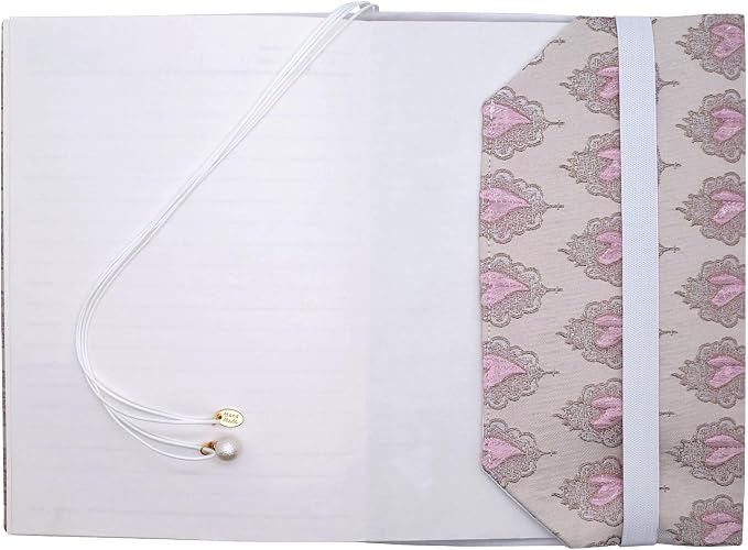 BLBMH A5 Journal Cover | Non-Stretch Fabric Notebook Sleeve with Bookmark, Handmade 5.5x8.3 Washable Privacy Protector for Paperback Bible Hardcover, Gift for Women - Love