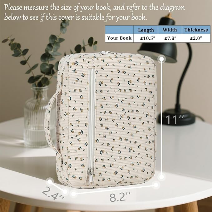 JIANYA Bible Cover Case for Women, Bible Book Cover Carrying Case with Handle and Zippered Pocket, Gifts for Women