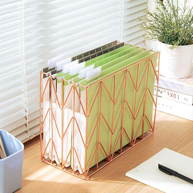 6 Pack Extra Capacity Hanging File Folders Letter Size, Reinforced Expandable Folders with 1/5-Cut Tabs for Filing Cabinets, Durable Office & Home Organizer, Green