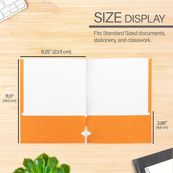 BAZIC Products Asst. Color 2-Pocket Portfolios, for Filing Office Home, Set of 10