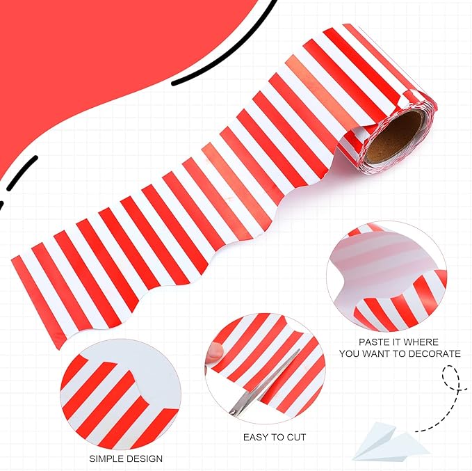 Kisston 120 Feet Bulletin Board Border Classroom Bulletin Board Decor Set Self Stick Back to School Chalkboard Whiteboard Decorations for School Office Classroom Decor Party Supplies