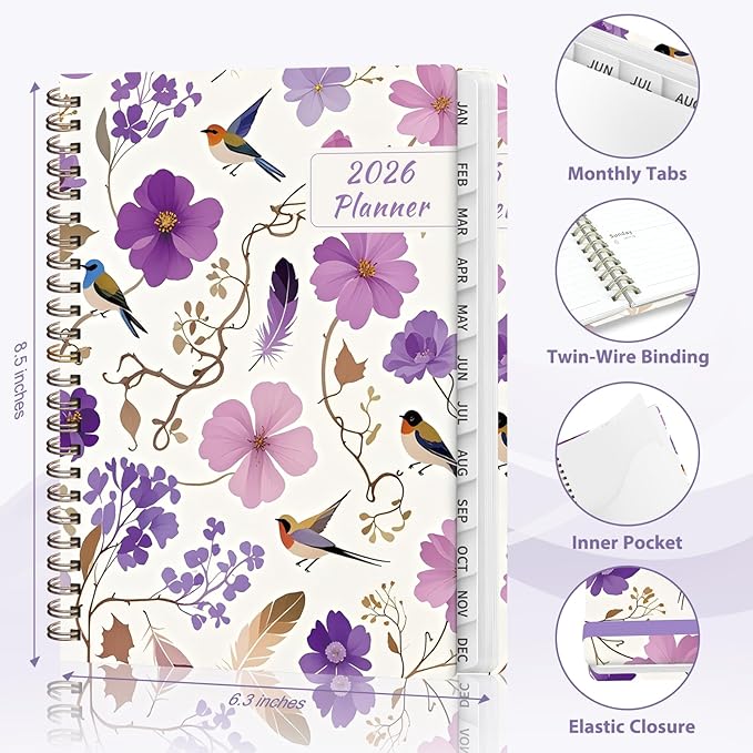 2026 Planner, Weekly and Monthly Calendar Planner Agenda, Jan 2026 - Dec 2026, Planning Academic Book, Office Desk Accessories and School Supplies - A5 (6.3'' x 8.5'')