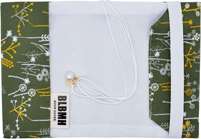 BLBMH A6 Book Cover 4x6 | Non-Stretch Fabric Sleeve with Bookmark | Handmade Washable Protector for Paperback Journal Bible Notebook | Gift for Women Readers - Spring