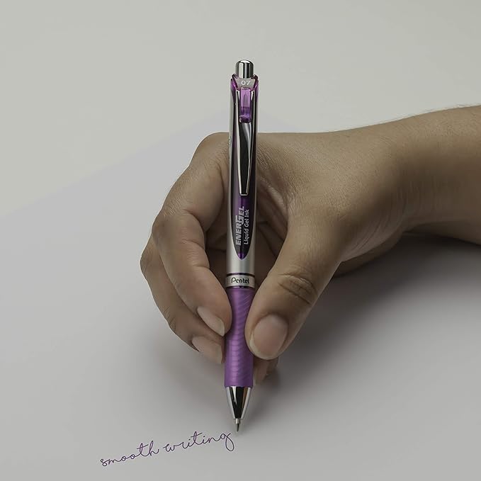 Pentel EnerGel RTX Retractable Liquid Gel Pen Canister, Violet Ink, (BL77PC36V) (Pack of 1, 36 Count Total)