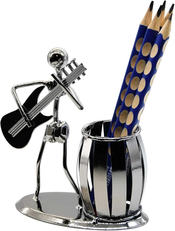 Owlgift Metal Pencil Holder, Office Supply Pen Organizer Desktop Decoration Stand Container (Guitar)