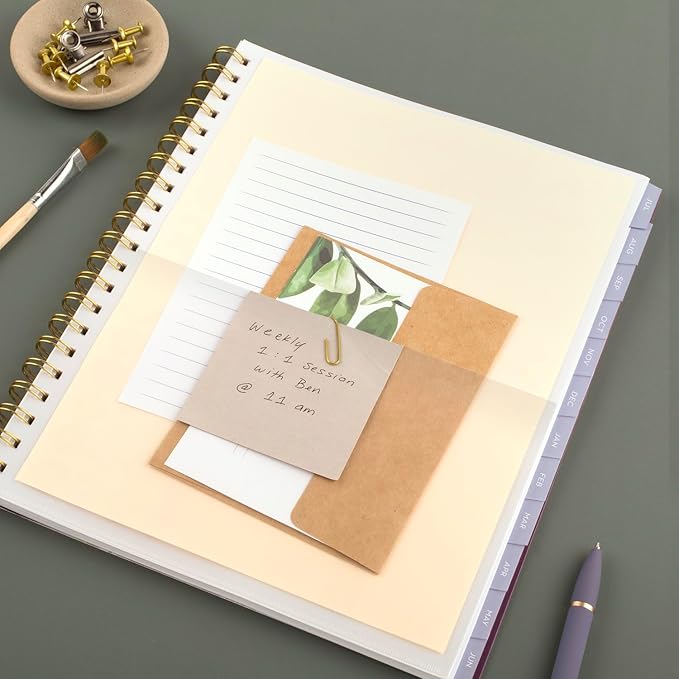 Cambridge Planner 2025-2026 Academic, Leah Bisch, Weekly & Monthly, 8-1/2" x 11", Large, Monthly Tabs, Flexible Cover, Stripe (LB32-905A)