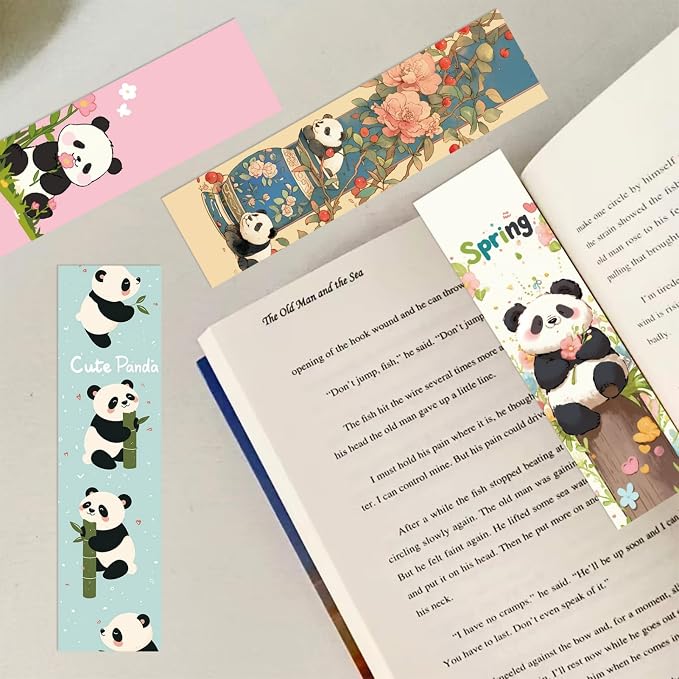 30 Pcs Panda Bookmarks for Kids Animal Theme Bookmark Cute Panda Bookmark for School Office Students Teens Book Reading Lovers Classroom Favors