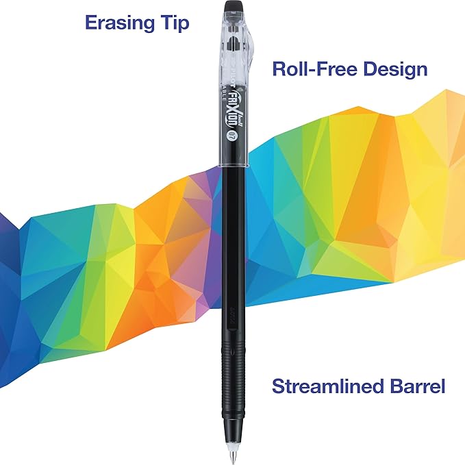 PILOT FriXion ColorSticks Erasable Gel Ink Pens,Fine Point 0.7 mm,Assorted Colors,Erasable Pens - Ideal for School,Journaling,& Office Writing,10 Count (Pack of 12)