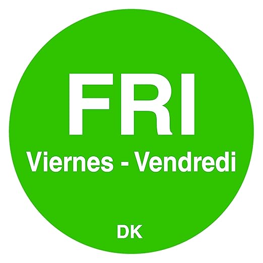 DayMark Safety Systems-IT1143925 Day of the Week 3/4" Circle Permanent Label, FRI (Roll of 1,000) (Pack of 2)