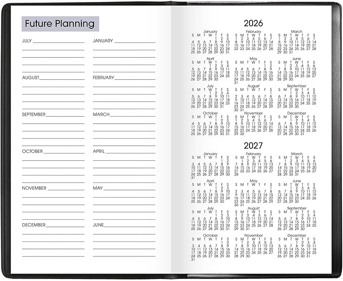 AT-A-GLANCE® DayMinder® Academic 2026-2027 Weekly Planner, Black, Pocket, 3 1/2" x 6"