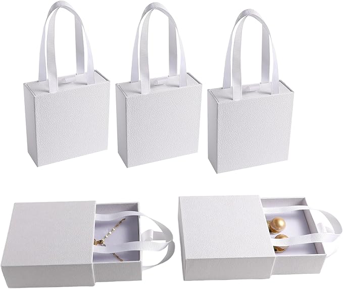 40 pcs paper boxes 9 x 9×3.5 cm white luxury gift storage, jewelry gift storage box for earrings necklaces bracelets rings