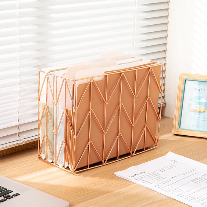 Y YOMA 6 Pack Extra Capacity File Folders Letter Size Accordion Decorative File Folder Cute Pretty Colored Filing Folder File Organizers for Office School Home Desktop with 1/3-Cut Tab, Natural Color