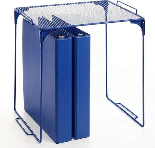 Colarr Dark Blue Locker Organizer Shelf Locker Accessories for Girls Stackable Storage Organization Shelf Area Saver Fits Standard Size for School Office Kitchen and Home