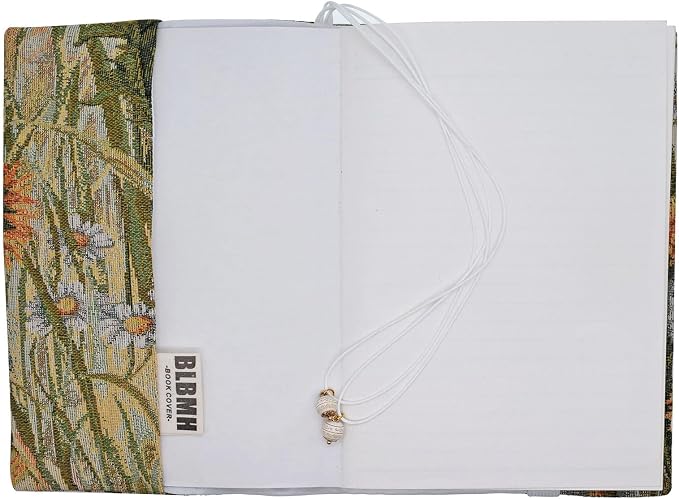 BLBMH 6x9 Bible Book Cover for Women | Non-Stretch Fabric Protector for Paperback Journal Softcover Books – Handmade Fixed Size with Bookmark – Gift for Bible Lovers - Dandelion