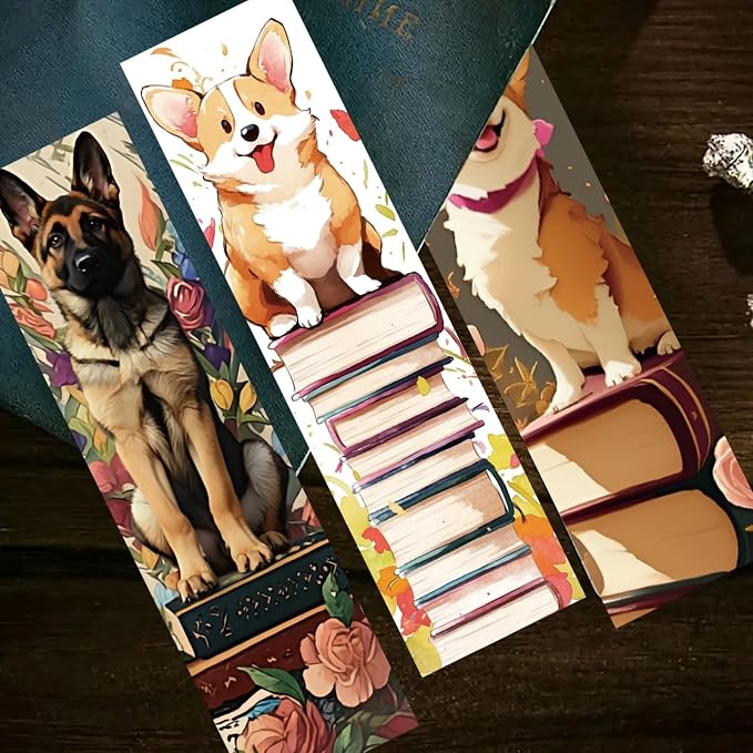 30 Pcs Cute Dog Bookmarks for Teens Adults Cartoon Puppy Reading Bookmark for School Office Students Teens Book Reading Lovers Classroom Gifts