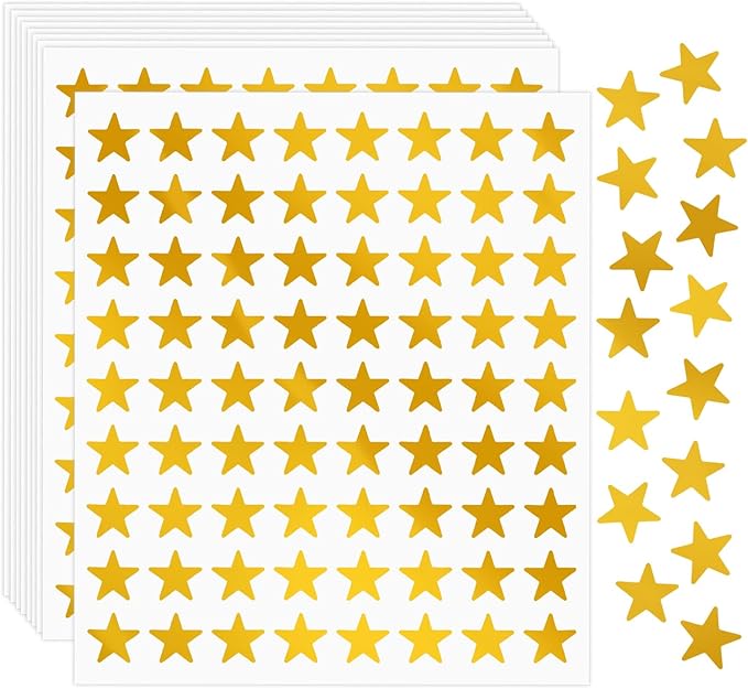 Star Stickers - 2520 PCS 0.6" Foil Star Metallic Stickers for Kids Reward & School Classroom Teacher Supplies