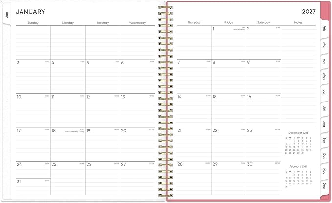 Blue Sky 2027 Weekly and Monthly Planner Calendar, January 2027 - December 2027, 8.5" x 11", Flexible Cover, Laminated Tabs, Durable Twin Wire Binding, Storage Pocket, Fly By
