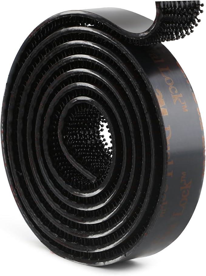 3M Dual Lock SJ3550 Reclosable Fastener 1/2''×3Ft Black Heavy Duty Mounting Tape Strong Adhesive with Interlocking Mushroom-Shaped Heads for Indoor and Outdoor Use