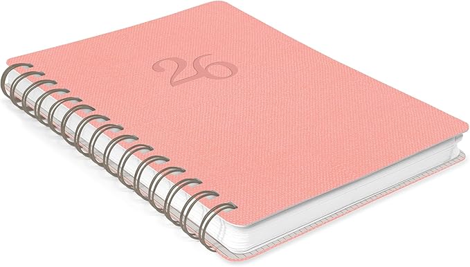 Orange Circle Studio Academic Planner 2026, Coral, Agatha Planners, 17-Month Spiral Planner for School or Work, Weekly & Monthly Calendar, Budget & Goal Tracker, Snap-In Bookmark, Storage Pocket