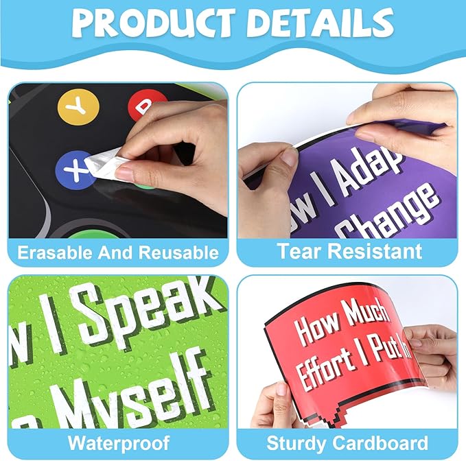 Things I Can Control Bulletin Board Set Video Game Classroom Bulletin Board Decorations Mental Health Growth Mindset Cutouts for Back to School Classroom Students Teachers Chalkboard Wall Decor