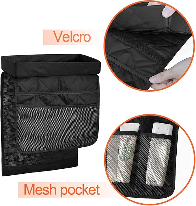 Couch Arm Tray-Couch Arm Cup Holder,Anti-Slip Chair Arm TV Remote Holder for Recliner Sofa Armchair Caddy Bedside Storage Pockets Bag for Pens, Magazines, Snacks, Glasses