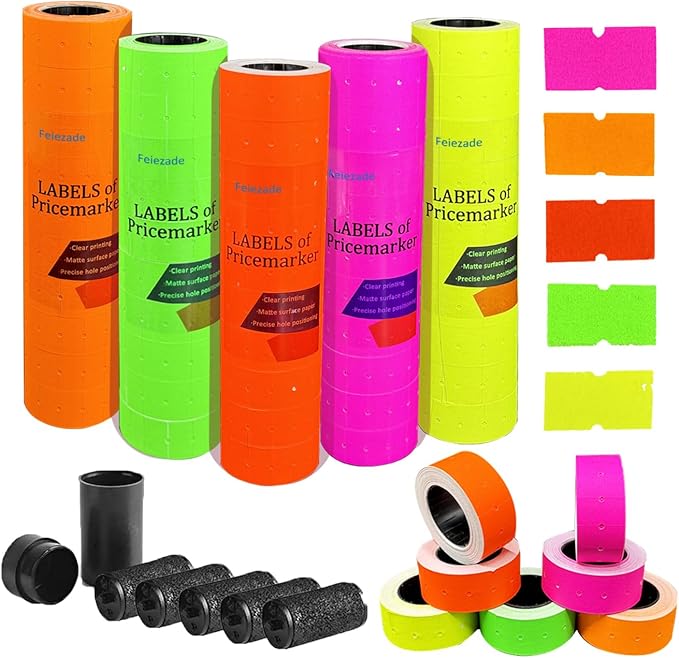20,000pcs 1 line Price Gun Label, Removable and Adhesive Price and Sale Stickers for Office, Suitable for NEW5500,MX-5500,CN979,Total and Inch Pricing for Garage.(Multicolor)