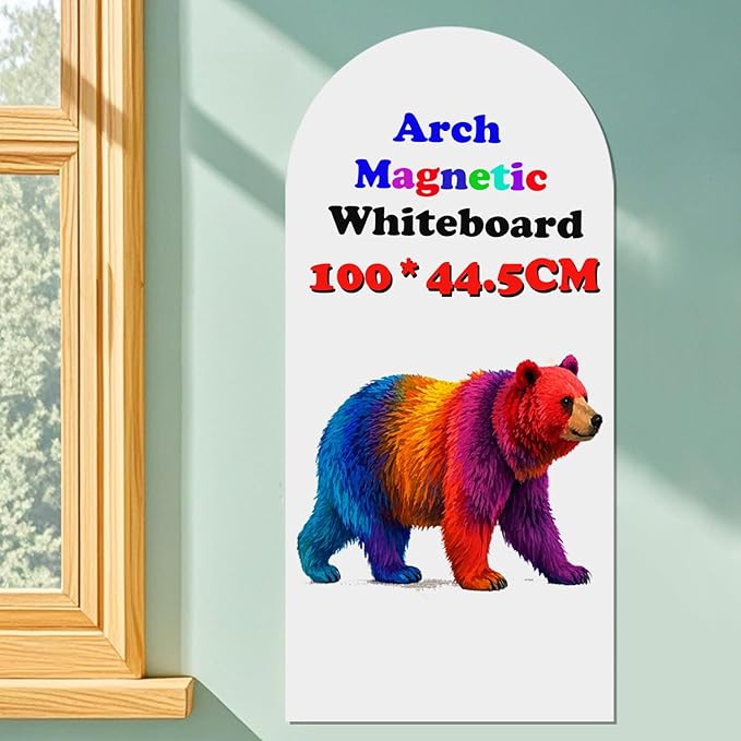 Magnetic Wall Sticker Dry Erase Whiteboard Contact Paper Arch 39.3" x 17.5" Self Adhesive Magnet White Board Wallpaper Peel and Stick Wall Decal for Home Playroom Classroom