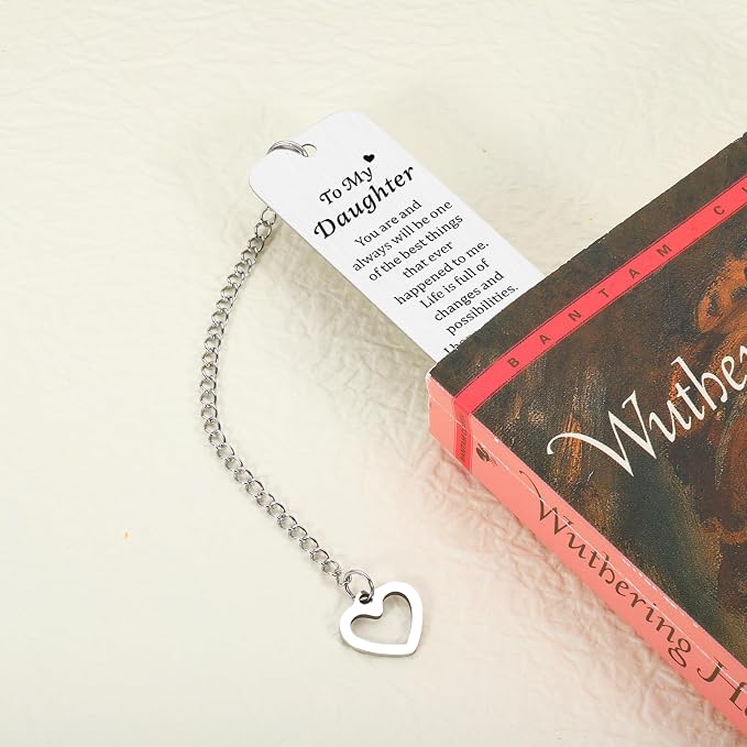 Inspirational Daughter Bookmarks for Girls, Birthday Wedding Gifts for Daughter from Mom Sweet 16 18 Gift for Adult Daughters Back to School Dorm Room Essentials for College Girl Women Boomark for Kid