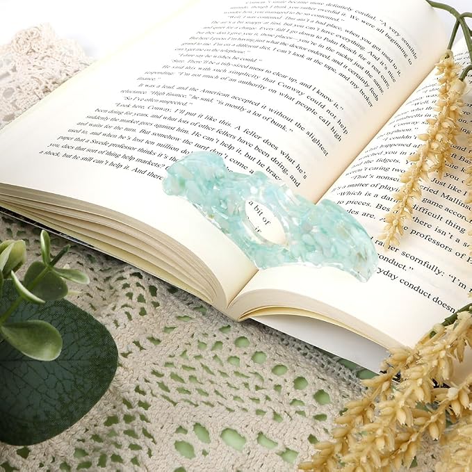 2PCS Book Page Holder,Dried Flower Resin Page Holders for Reading,Thumb Book Page Holder,Gifts for Book Lovers,Book Accessories Book Lover,Book Page Holders for Reading,Gifts for Readers (Bat Style B)