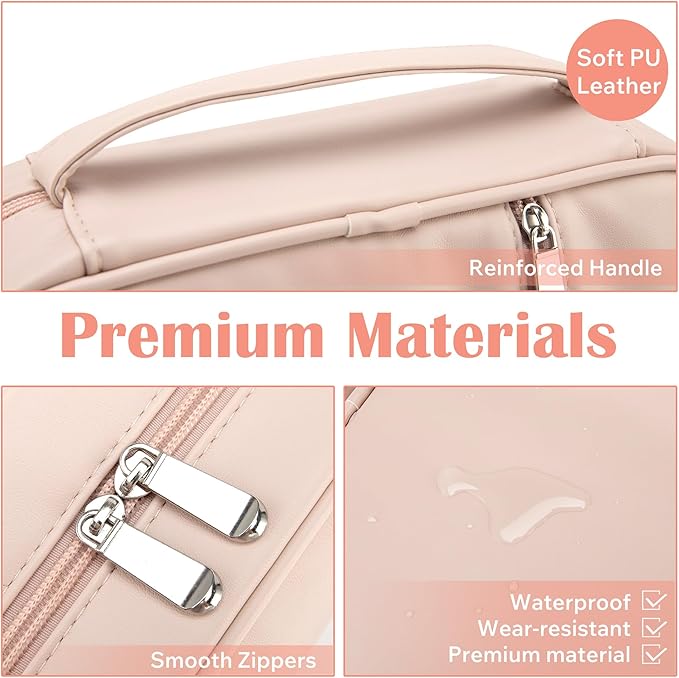 Small Bible Cover Case for Women and Men, 9x6 PU Leather Bible Sleeve, Compact Travel Bible Carrier Bag with Front Pen Holders, Zipper Closure, Inner Pockets - Beige