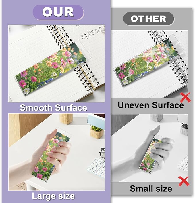 100 PCS Clear Bookmark Sleeves, 7.5 x 2.5 Inch Blank Bookmark Holder Large Clear Photo Booth Sleeves with Hole Book Marker Cover Holder for Wedding Valentine’s Party Favor Decoration