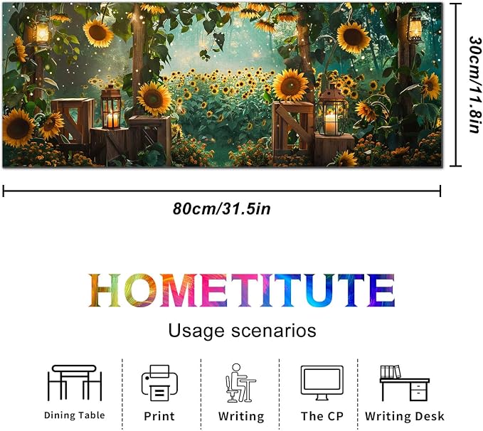 HOMETITUTE Mouse Pad 31.5 x 11.8 Inch XL Large Desk Mat Sunflower Extended Keyboard Pad Non Slip Computer Mat Waterproof Gaming Mouse Pad Nature Style Mousepad Desk Accessories for Home Office Setup