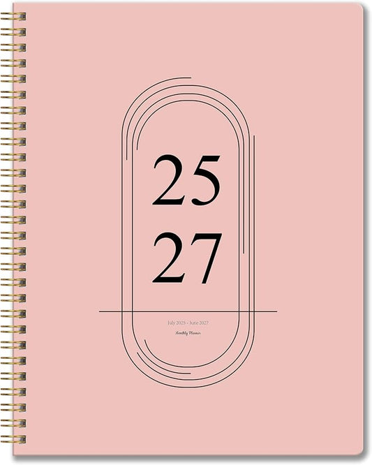 2026-2027 Monthly Planner, Jan 2026-June 2027, A4 (8.5" x 11"), 2 Year Monthly Planner, 24 month Calendar, Simple Calendar Planner Notebook Cardboard Cover, Suitable for Schools & Offices, Pink