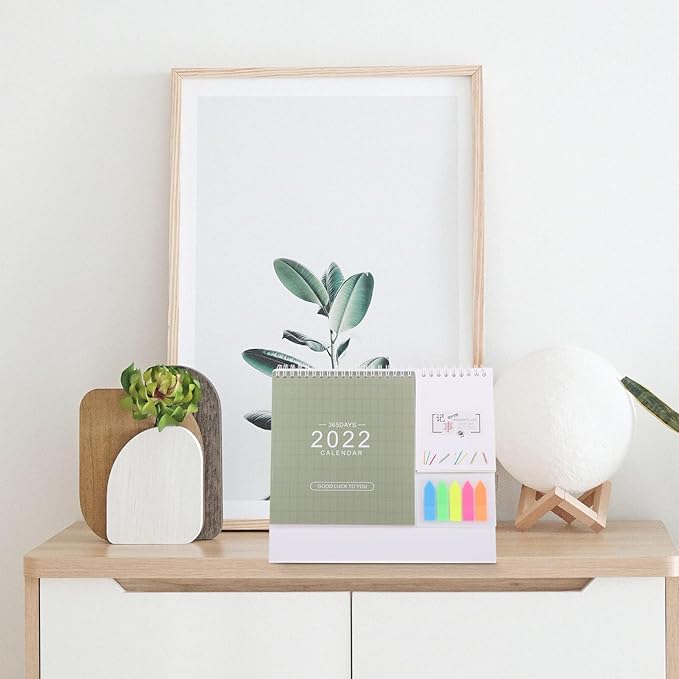 Mobestech Creative Desktop Planner Calendar with Memo Space Sturdy Multifunctional Monthly Schedule Organizer for Home Office Assorted Color