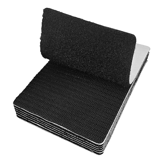FR 4x6 Inch Heavy Duty Hook and Loop Strips with Adhesive, 6 Sets Nylon Interlocking Tape - Strong Grip for Sewing, Crafting, DIY, Wall Hanging