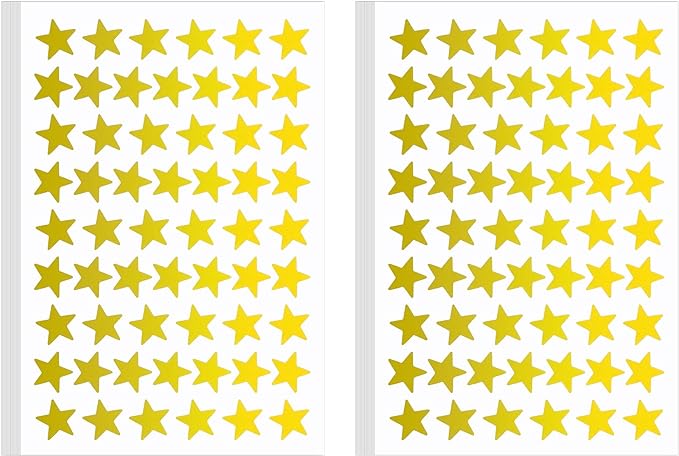 1080 PCS Gold Star Stickers, Small Star Stickers, 20 Sheets Foil Star Metallic Stickers, Star Sticker for Kids Reward, School Planner, Behavior Chart, Classroom Teacher Supplies, DIY, Home