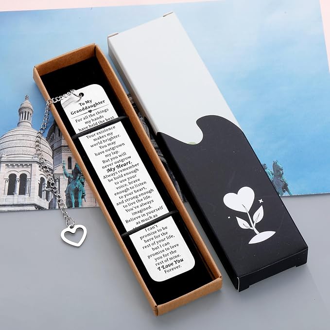 Granddaughter Gifts from Grandma, to My Granddaughter Bookmark, Back to School College Gift for Girls, Best Grandma Gift, Christmas Birthday Gifts for Granddaughters from Nana