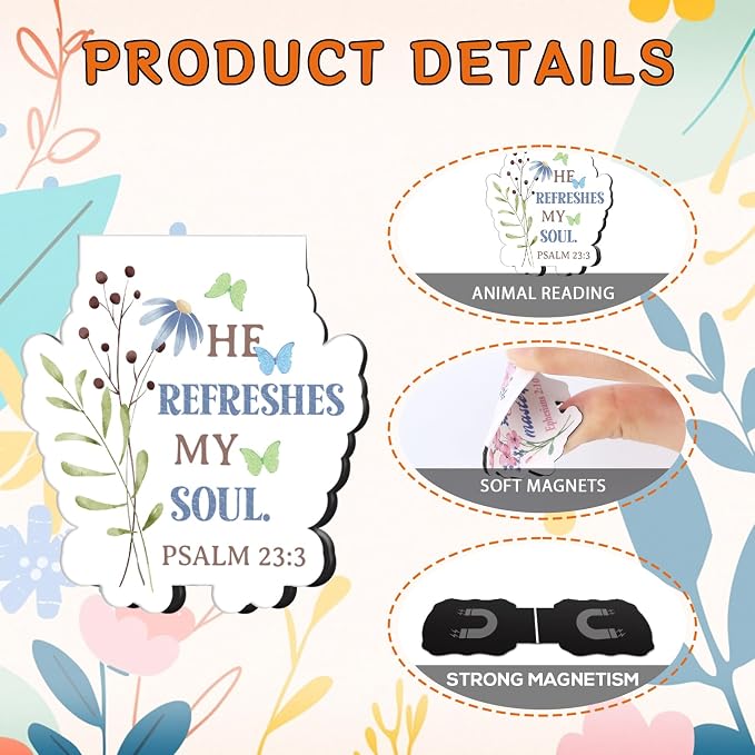 Bible Verse Magnetic Bookmark - 9Pcs Christian Inspirational Quotes Bookmarks for Book Lovers Scripture Religious Motivational Book Marker Prayer Magnets Page Clips for Women Men Reading Gift
